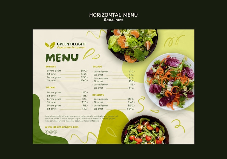 PSD diseño de plantilla de restaurante