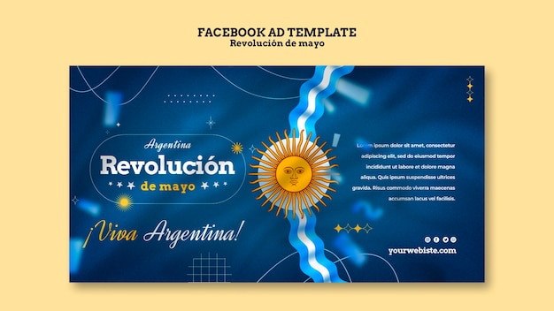 PSD diseño de plantilla de revolución de mayo.