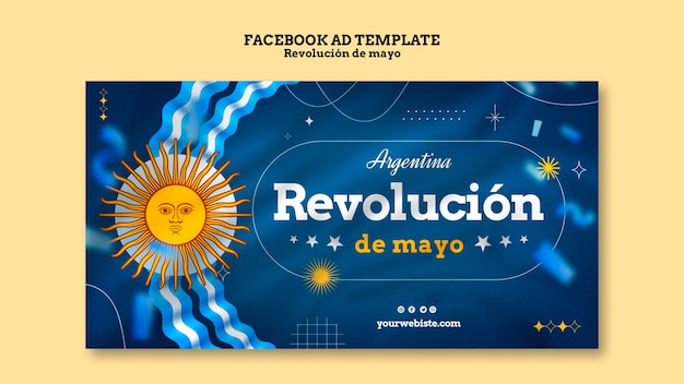 PSD diseño de plantilla de revolución de mayo.