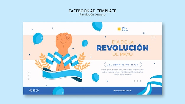 PSD diseño de plantilla de revolución de mayo.