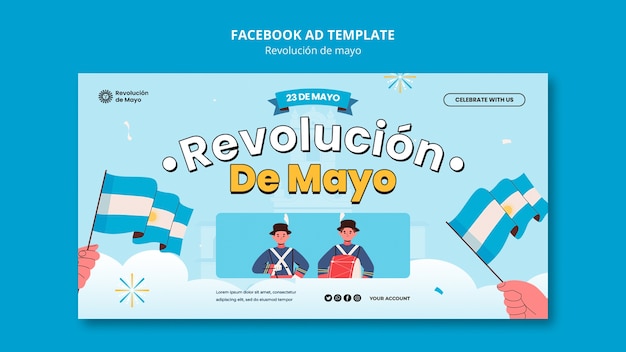 PSD diseño de plantilla de revolución de mayo.