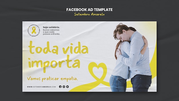 PSD diseño de plantilla de septiembre amarelo