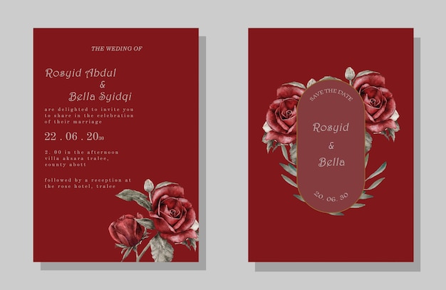 Diseño de plantilla de tarjeta de invitación de boda floral Somei Yoshino sakura flores PSD