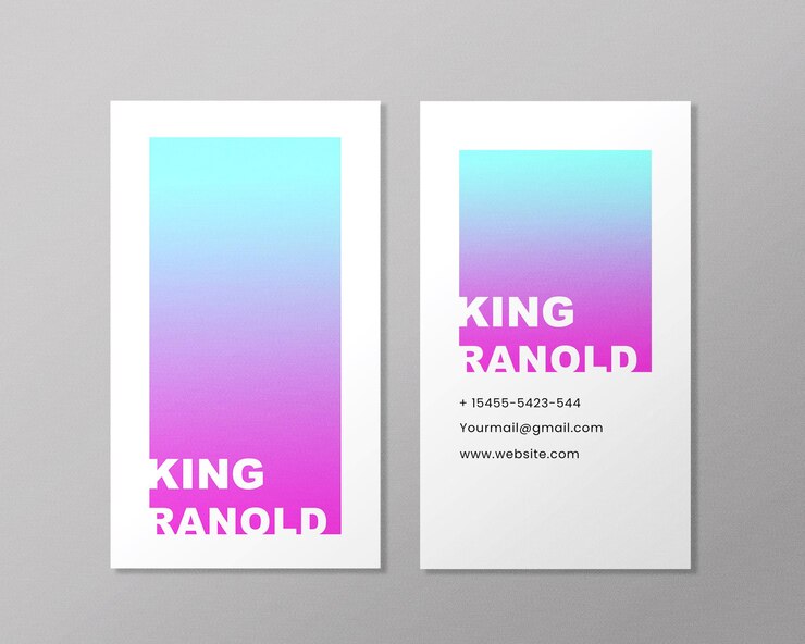 PSD diseño de plantilla de tarjeta de presentación vertical con color degradado