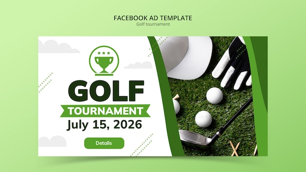 PSD diseño de plantilla de torneo de golf