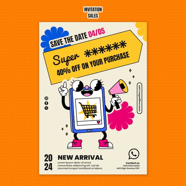 Diseño de plantilla de ventas de diseño plano