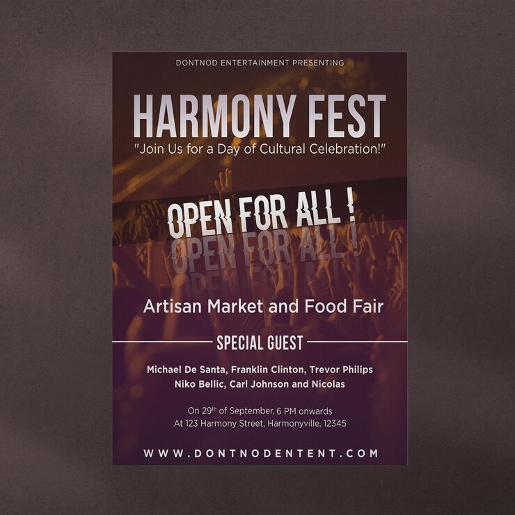 Diseño de plantilla de volante creativo Harmony Fest