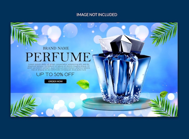 PSD diseño de plantilla web de redes sociales de perfume