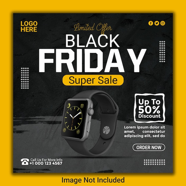Diseño de plantillas de anuncios de promoción de banner o colección de relojes para publicaciones en redes sociales