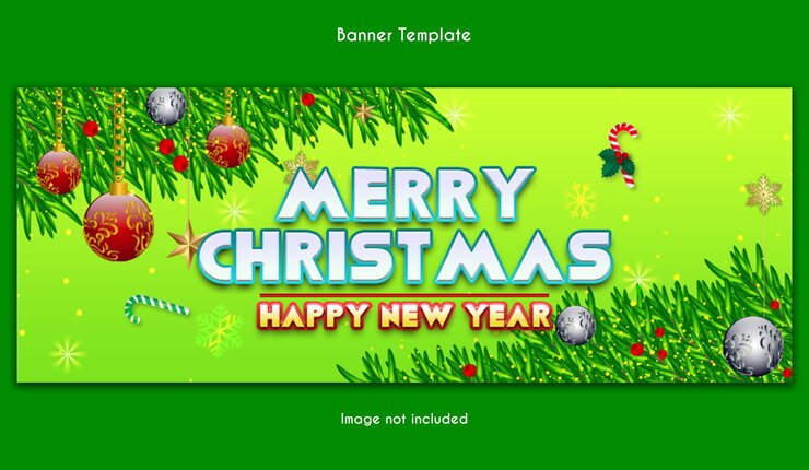 PSD diseño de plantillas de banderas de navidad