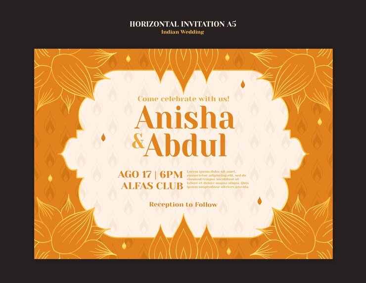 PSD diseño de plantillas de bodas indias