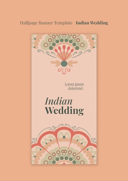 PSD diseño de plantillas de bodas indias