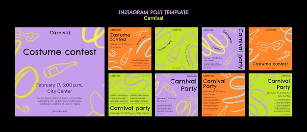 PSD diseño de plantillas de carnaval