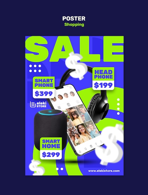 Diseño de plantillas de carteles de compras