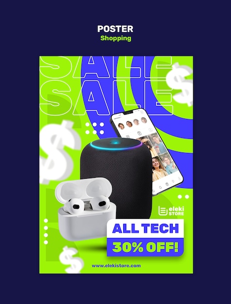 Diseño de plantillas de carteles de compras