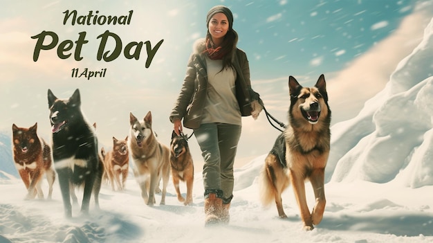 PSD diseño de plantillas de carteles del día nacional de las mascotas y carteles de anuncios en las redes sociales