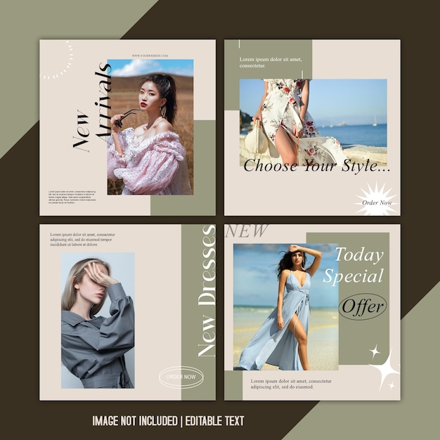 Diseño de plantillas de carteles de Instagram Colecciones