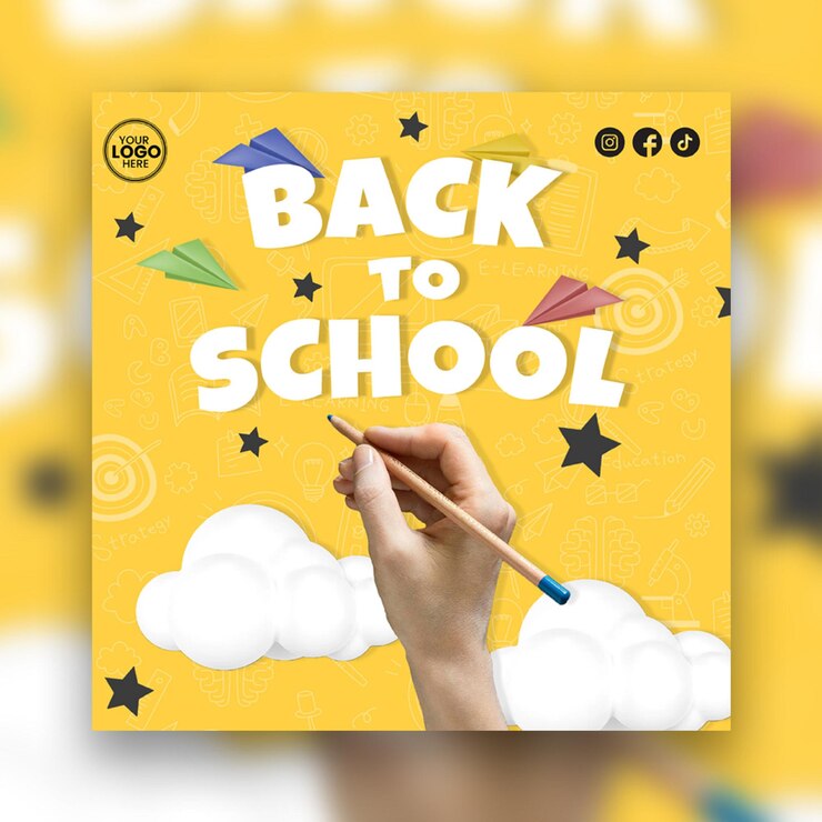 PSD diseño de plantillas de carteles de regreso a la escuela