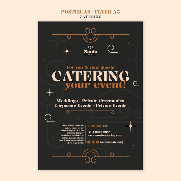 PSD diseño de plantillas de catering