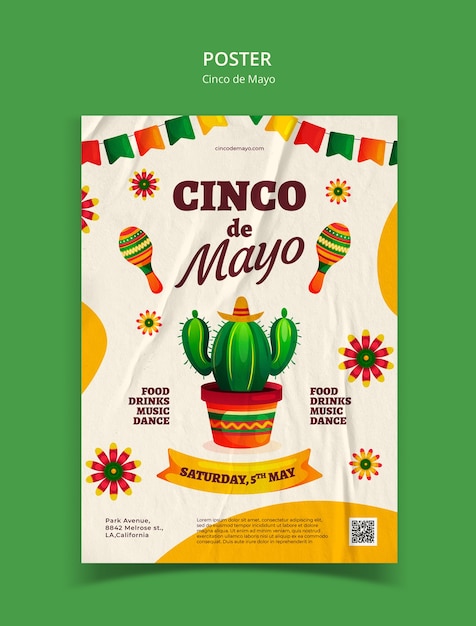 PSD diseño de plantillas de cinco de mayo