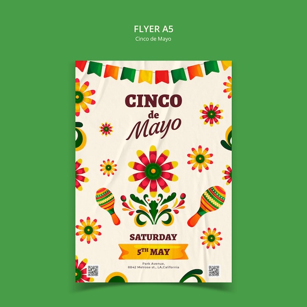 Diseño de plantillas de cinco de mayo