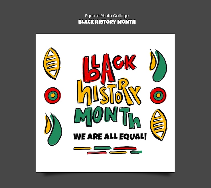 PSD diseño de plantillas de collage del mes de la historia negra