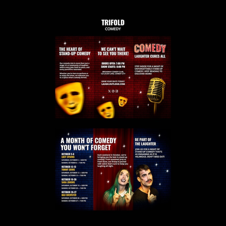 PSD diseño de plantillas de comedia