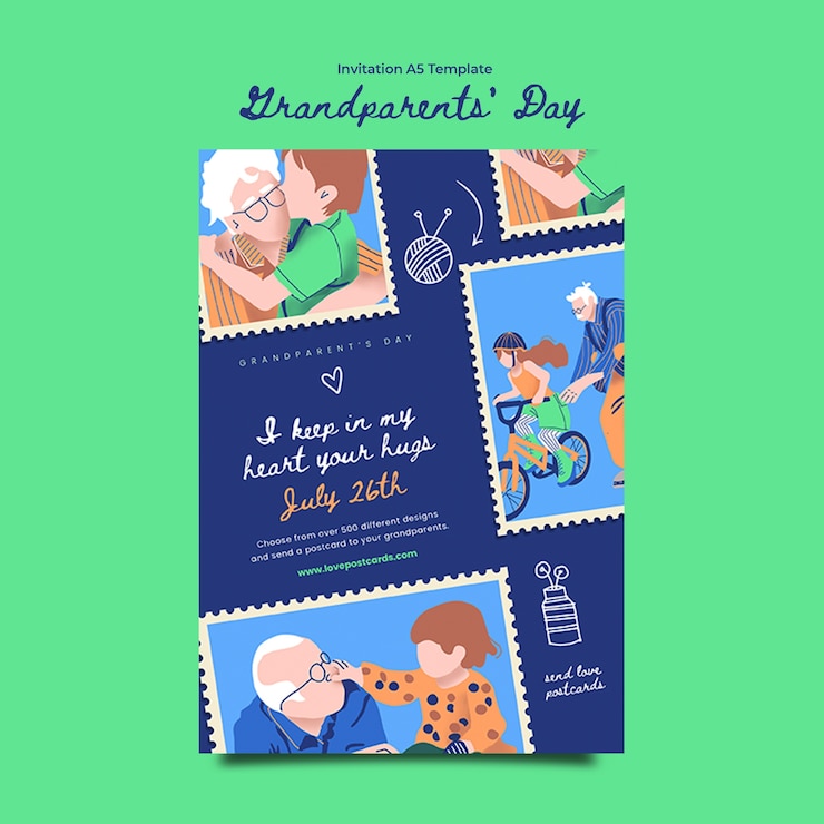 PSD diseño de plantillas para el día de los abuelos