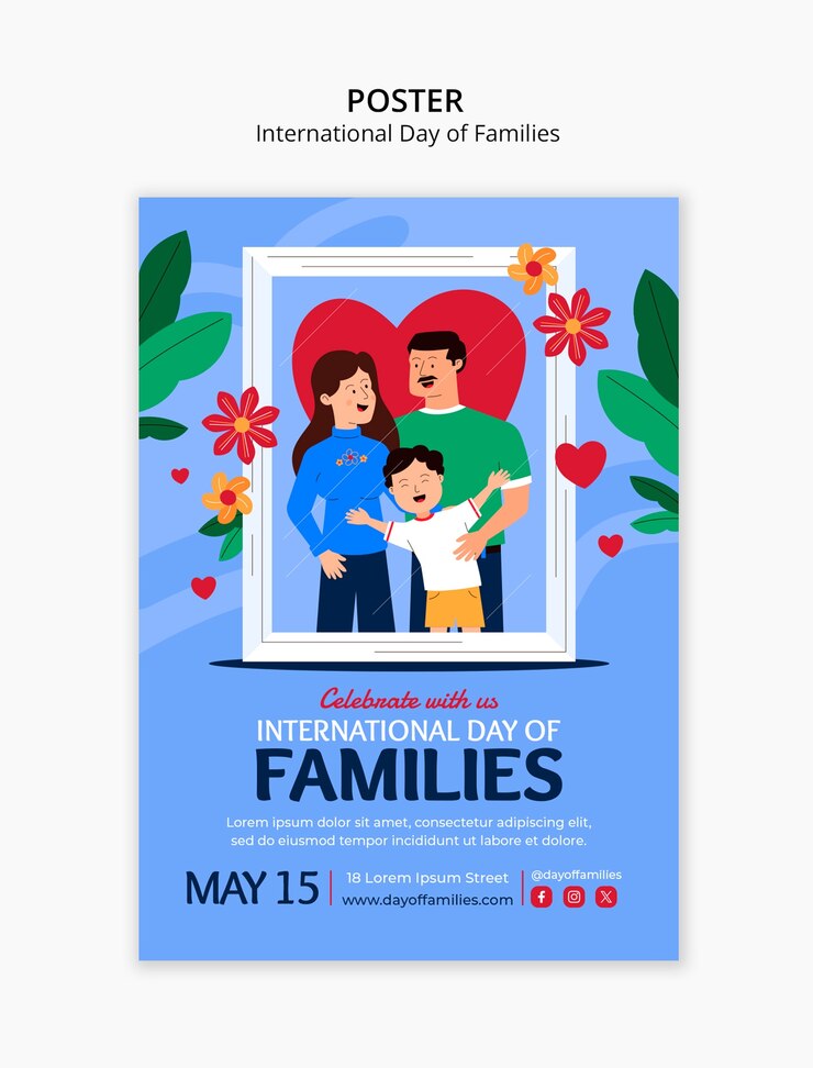 PSD diseño de plantillas para el día internacional de las familias