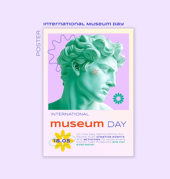 PSD diseño de plantillas para el día internacional de los museos