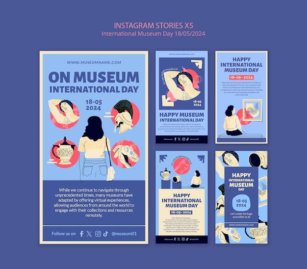 PSD diseño de plantillas para el día internacional de los museos