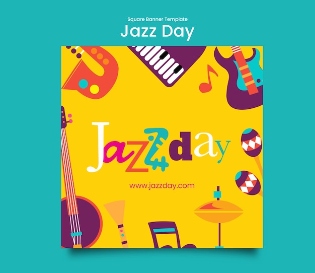 PSD diseño de plantillas para el día del jazz