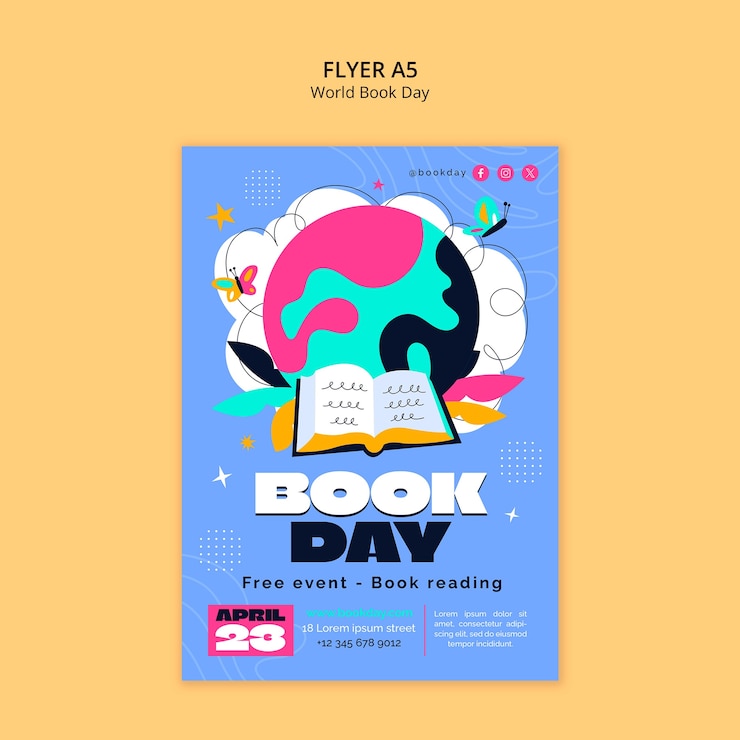 PSD diseño de plantillas para el día del libro