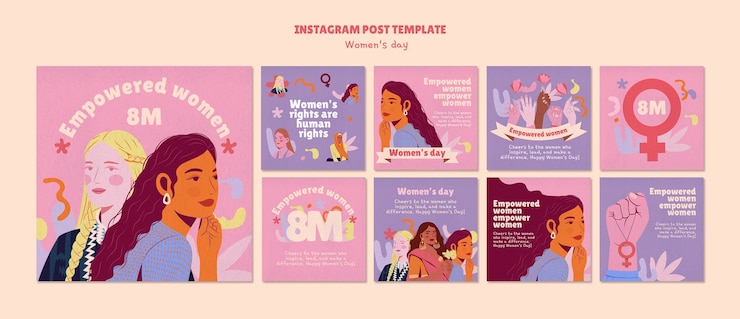 PSD diseño de plantillas para el día de la mujer.