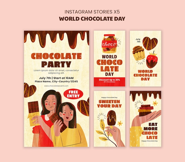 Diseño de plantillas para el Día Mundial del Chocolate