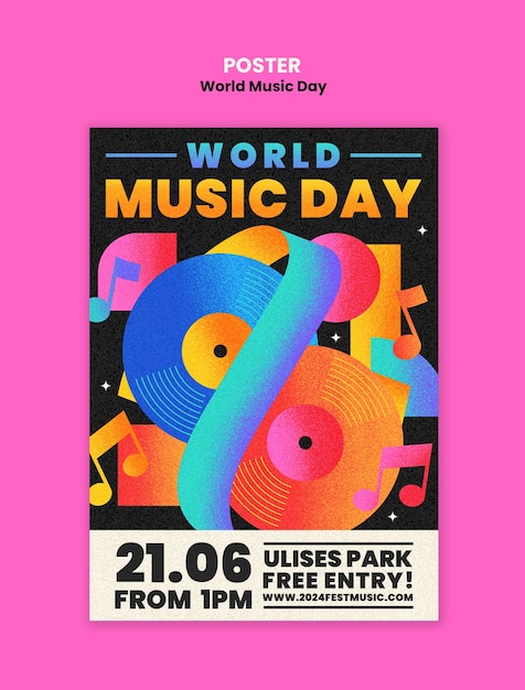 PSD diseño de plantillas para el día mundial de la música