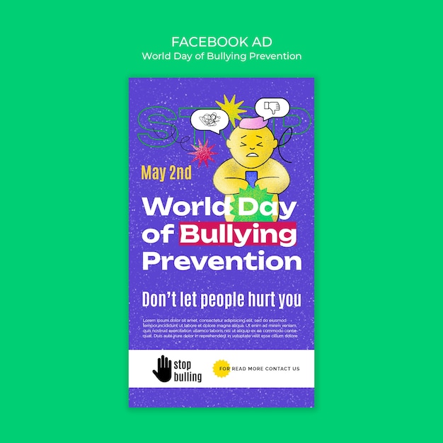 PSD diseño de plantillas para el día mundial de la prevención del bullying