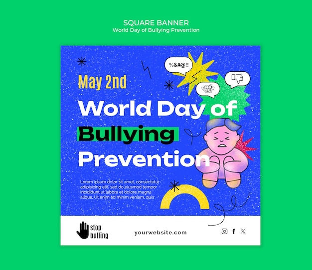 PSD diseño de plantillas para el día mundial de la prevención del bullying