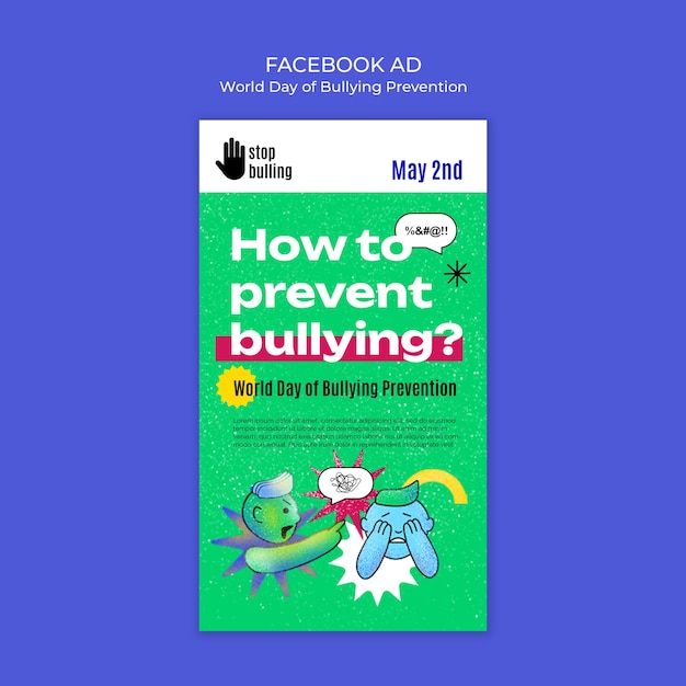 PSD diseño de plantillas para el día mundial de la prevención del bullying