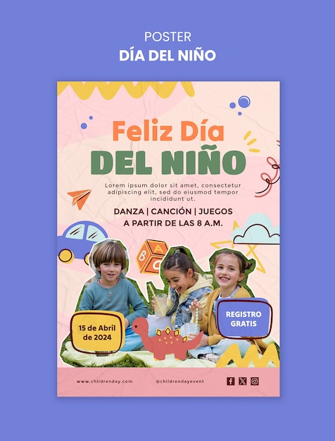 PSD diseño de plantillas de dia del nino