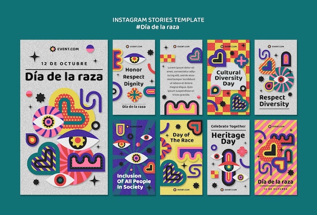 Diseño de plantillas de Dia de la raza
