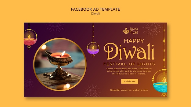 Diseño de plantillas de Diwali con gradiente