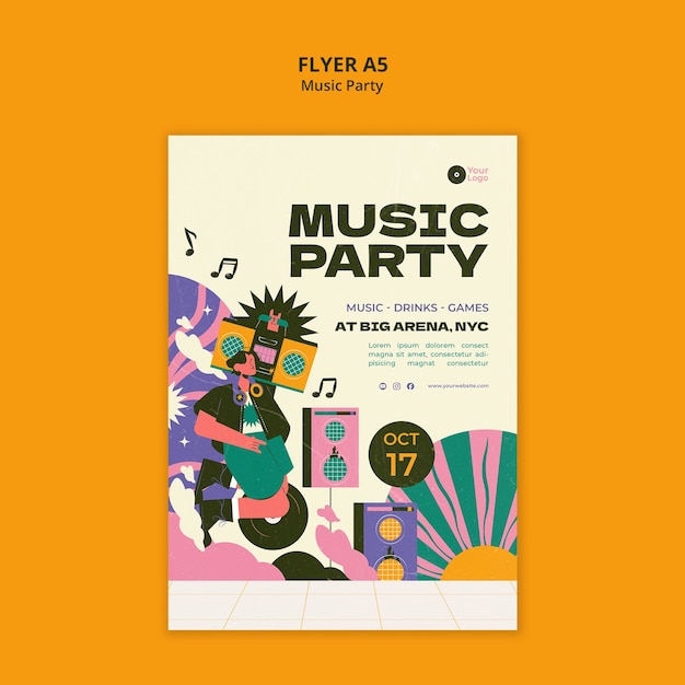 Diseño de plantillas de fiestas musicales