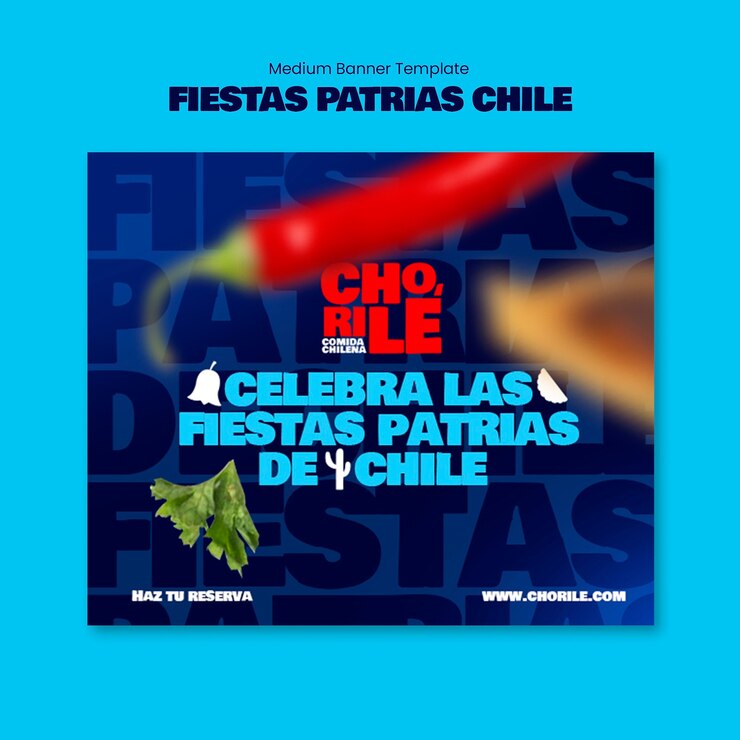 PSD diseño de plantillas de fiestas patrias chile