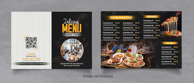 Diseño de plantillas de folletos plegables para menús especiales y restaurantes
