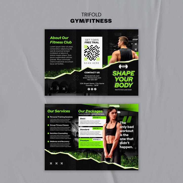 PSD diseño de plantillas de gimnasio