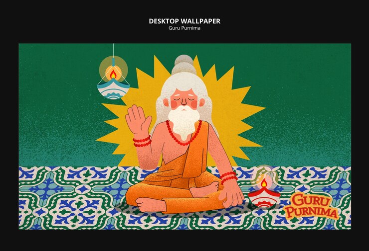 PSD diseño de plantillas de guru purnima
