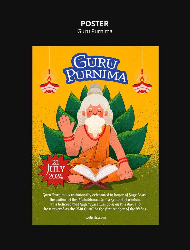 PSD diseño de plantillas de guru purnima
