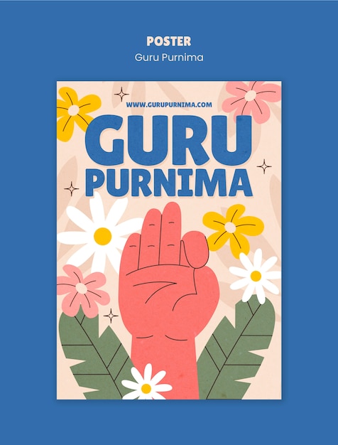 PSD diseño de plantillas de guru purnima