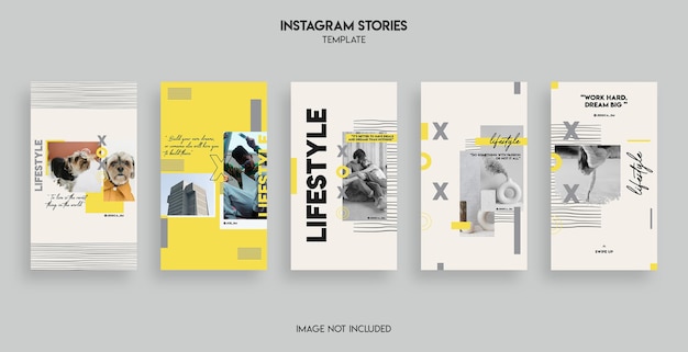 PSD diseño de plantillas de historias de instagram de estilo de vida